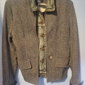 Classic Menswear Inspired Layered Jean Jacket from Sundance